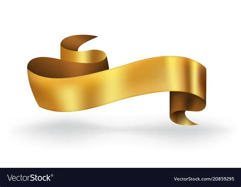 Gold ribbon banner high quality Royalty Free Vector Image