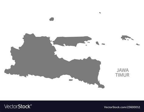 Jawa timur indonesia map grey Royalty Free Vector Image