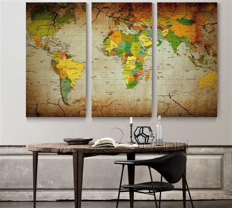 World Map Canvas Wall Art