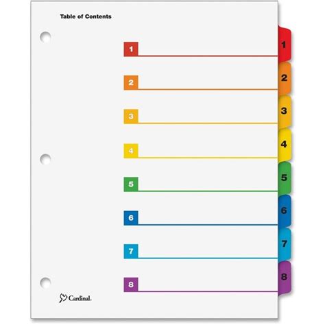 Printable Divider Tabs Template