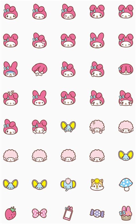 My Melody Emoji Stickers | Hello kitty wallpaper, Hello kitty, Hello ...