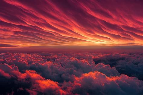 Premium Photo | Beautiful sunset sky above clouds