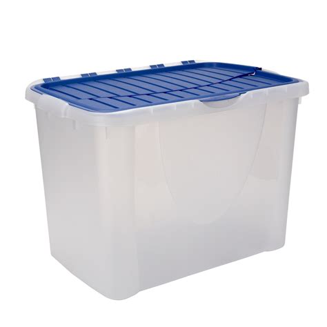 Clear 60L Plastic Storage box | Departments | DIY at B&Q