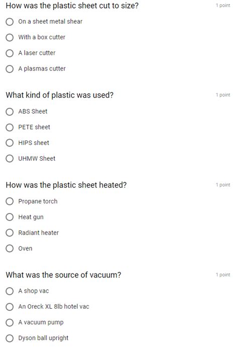 Solved How was the plastic sheet cut to size? OOn a sheet | Chegg.com