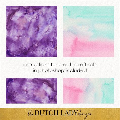 Watercolor Texture Effects for Photoshop INSTANT DOWNLOAD | Etsy