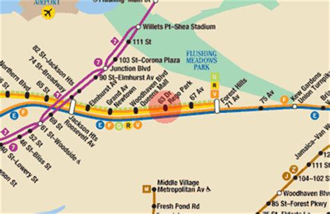 63rd Drive-Rego Park station map - New York subway