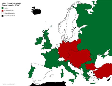 Allies, Central Powers, and Neutral countries of WW1 [4170,3210] [OC ...