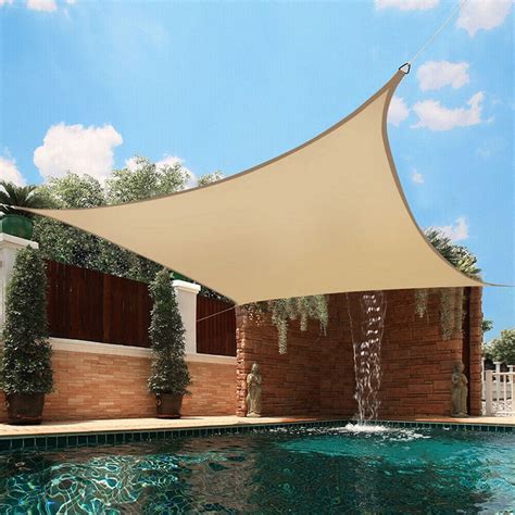 Rectangle Sun Shade Sail Canopy Waterproof UV Block Patio Outdoor Sail ...