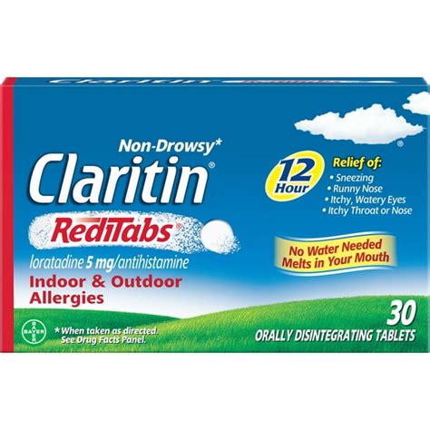 Claritin RediTabs 12 Hour Allergy Medicine, Non-Drowsy Prescription ...