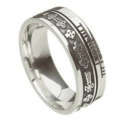 Celtic Cross Faith Yellow Gold Band - Celtic Wedding Rings - Rings from ...