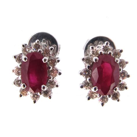 Ruby & Diamond Cluster Earrings | A.R. Ullmann