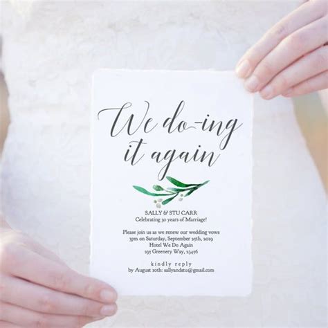 Vow Renewal Invitation Template Wedding Anniversary We Do - Etsy | Vow ...