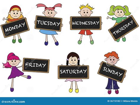 Days Of The Week Silhouettes Royalty-Free Illustration | CartoonDealer ...