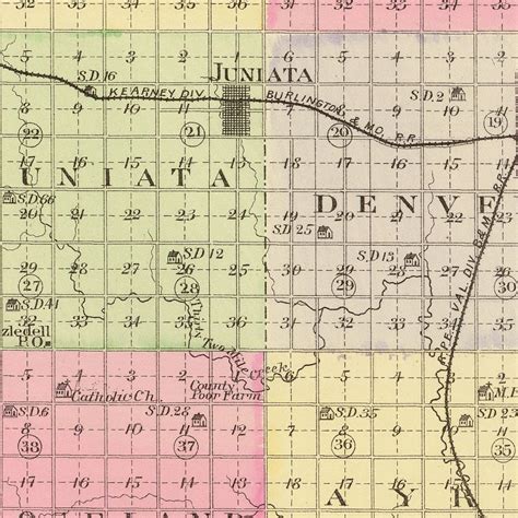 Vintage Map of Adams County, Nebraska 1885 by Ted's Vintage Art