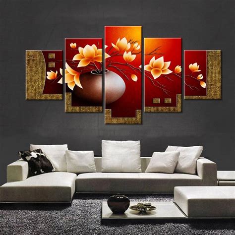 Flowers 50 – Nature 5 Panel Canvas Art Wall Decor – Canvas Storm