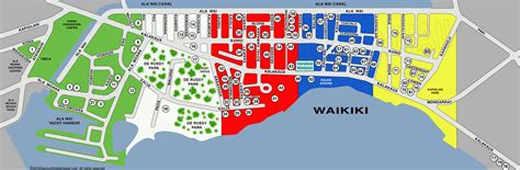 Waikiki Map with hotels and condos from $75 (808)394-2112.