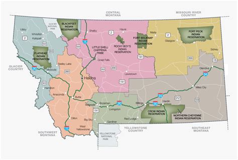 Glacier National Park Map Of Montana, HD Png Download - kindpng