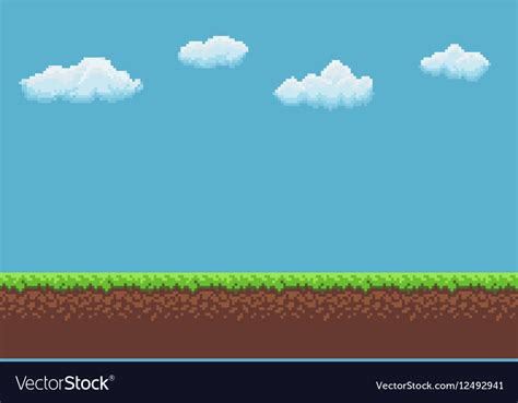 Pixel game background Royalty Free Vector Image