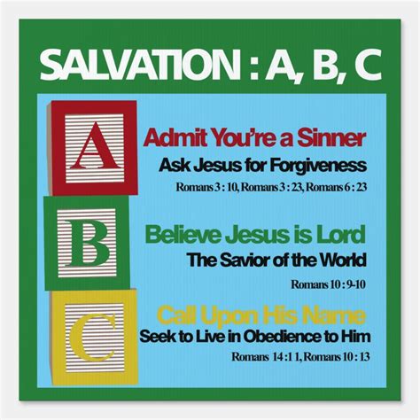 Salvation ABC Sign | Zazzle | Salvation, Bible verses about strength ...