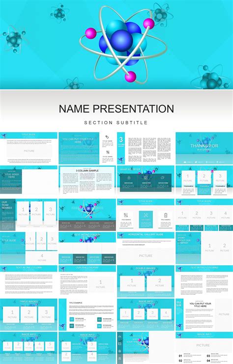 Chemical elements: Atoms, molecules, ions PowerPoint template ...