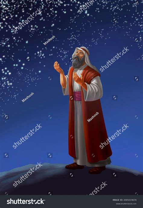 Abraham Sees Stars Promise Stock Illustration 2085019678