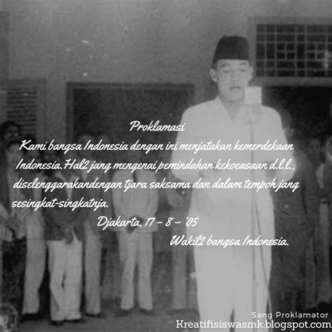 Pidato Soekarno Saat Pembacaan Teks Proklamasi (Lengkap) - PILAR NEGARA