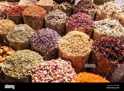 Various spices at the Spice Souq in Deira neighborhood of Dubai, United ...