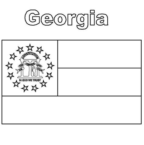 Georgia State Flag Coloring Page : Color Luna