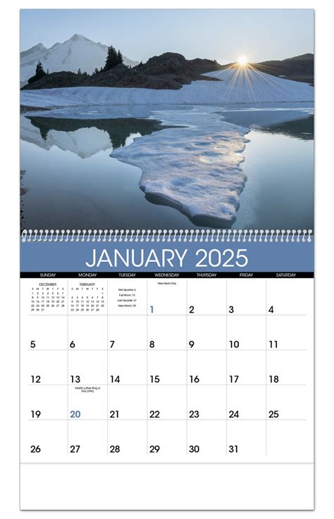 2025 Sunrise / Sunset Calendar | 11" X 19" Imprinted Spiral Bound; Drop ...