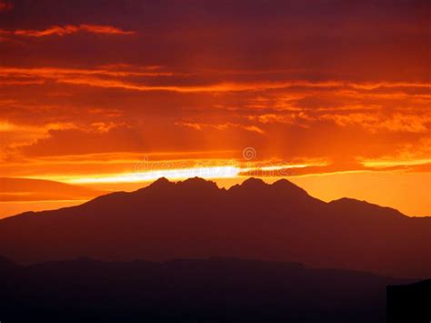 Four Peaks Mountain Sunrise Arizona Stock Image - Image of sunrise ...