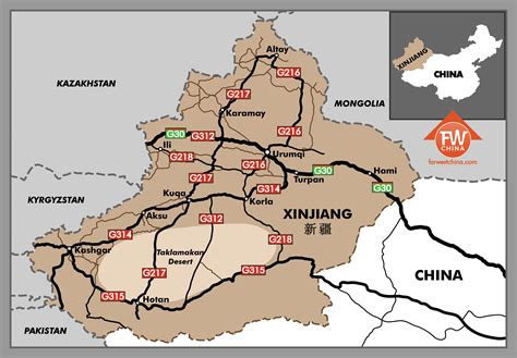 Xinjiang Map In China - Coreen Charlotta