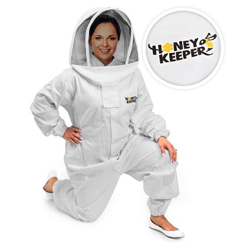 Honey Keeper Professional Cotton Full Body Beekeeping Suit with Self ...