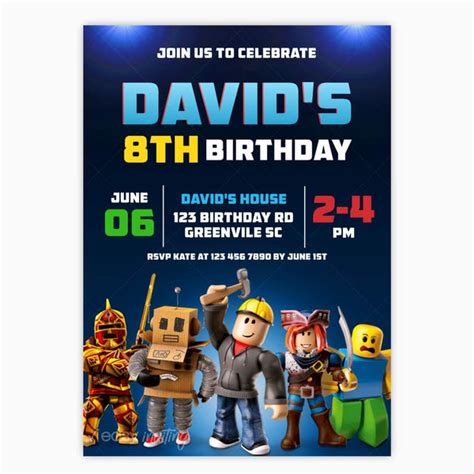 Roblox Birthday Invitation - Easy Inviting