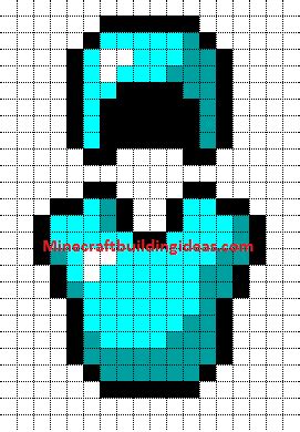 Minecraft Pixel Art Templates: Diamond Armour Helmet and chest