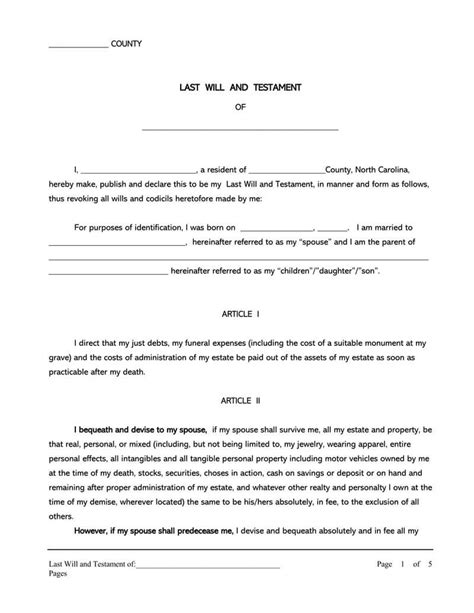 Free Will Template For Microsoft Word Uk - Free Templates Printable