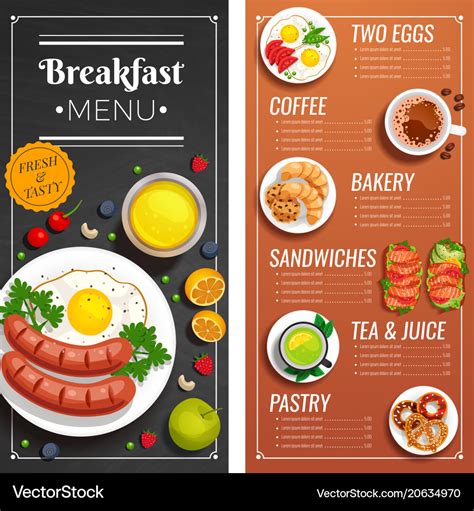 Menu design for cafe and restaurant Royalty Free Vector