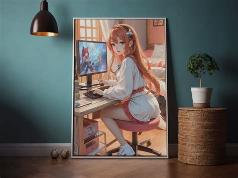 Poster Cute Gaming Anime Girl Gamer Life Aesthetic Art Gift for Video ...