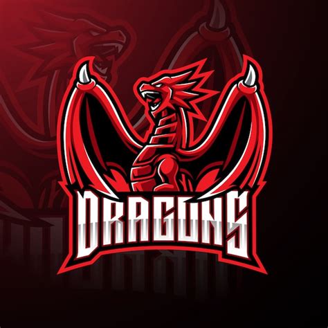 Dragon sport mascot logo design Vector | Premium Download