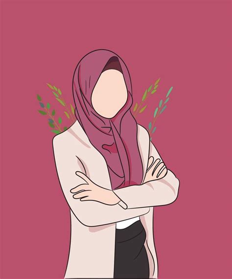 Muslim hijab girl vector illustration 3450412 Vector Art at Vecteezy