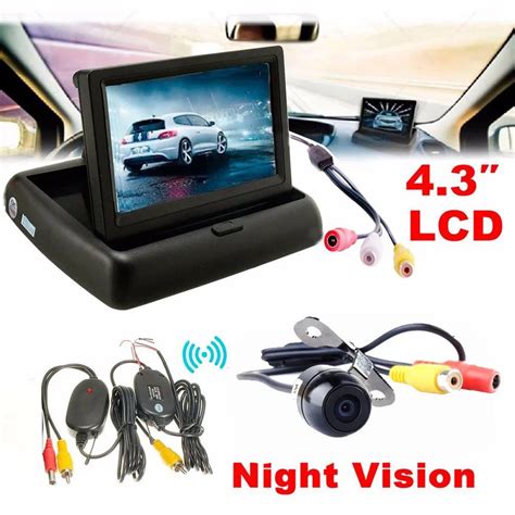 4.3 Car Rear View Monitor Wireless Car Backup Camera Parking System Kit ...