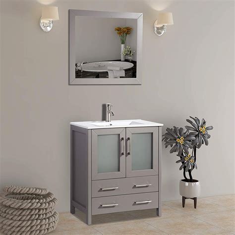 Vanity Art 30" Single Sink Bathroom Vanity wih Mirror - Small Bathroom ...