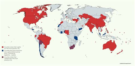 World Map With Countries And Capital Cities