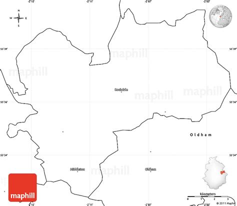 Blank Simple Map of Rochdale