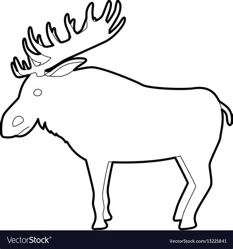 Elk icon outline style Royalty Free Vector Image