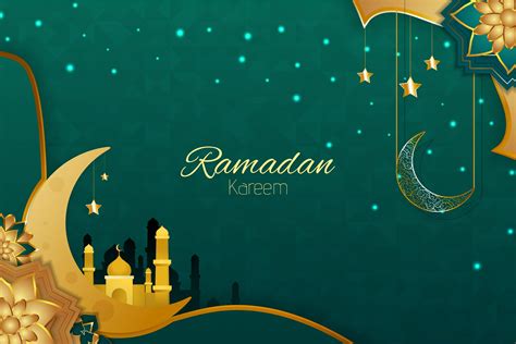 Ramadan Islamic Background Green Gold Graphic by xis666.graphic ...