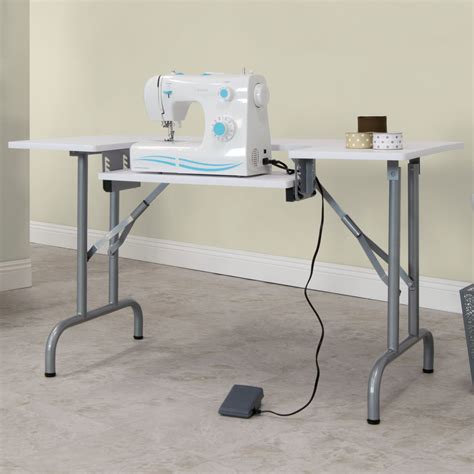 Folding Multipurpose Sewing Table in Silver / White – Item # 13373 ...