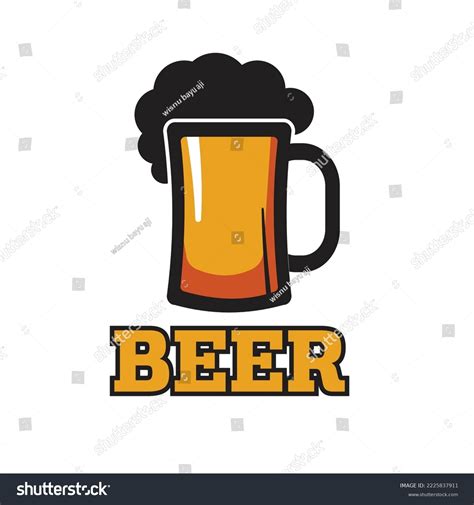 Beer Glass Drink Logo Vector Design Stock Vector (Royalty Free ...