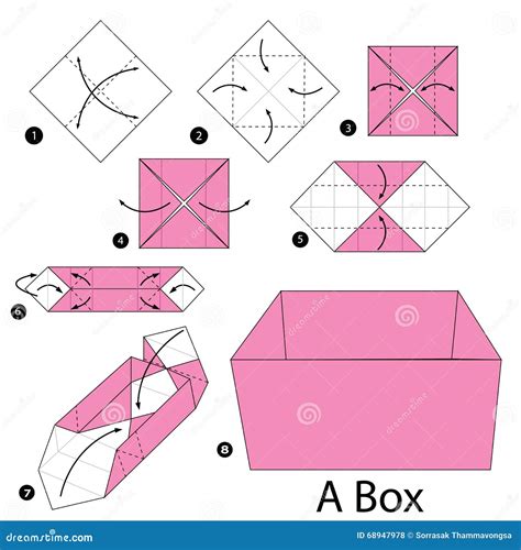 Instructions étape-par-étape Comment Faire à Origami Une Boîte ...