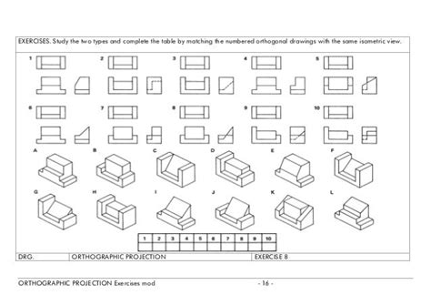 Orthographic projection exercises