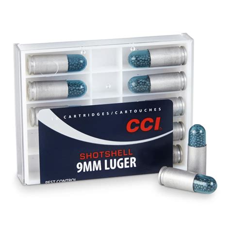 CCI Shotshell, 9mm Luger, 12 Shot, 53 Grain, 10 Rounds - 9480, 9mm Ammo ...